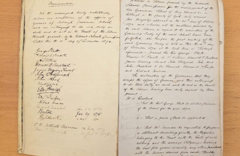 History of Sedbergh School in 50 Objects #6: First Governors Minutes