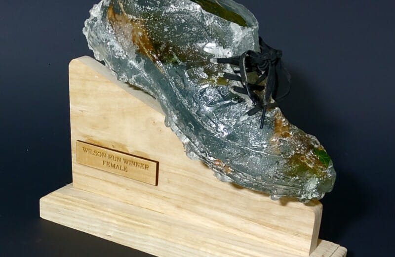 History of Sedbergh School in 50 Objects #46: Resin trophy of Fraser Sproul’s record-breaking Wilson Run shoe